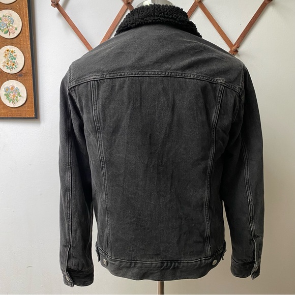 Sherpa Lined Denim Trucker Jacket - Picture 8 of 13